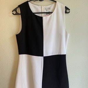 Black and white mod mini dress